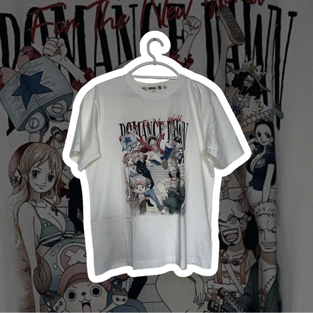 Uniqlo White Limited Edition T-Shirt with Anime Graphic One Piece